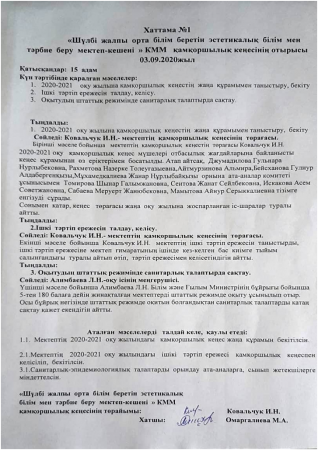 Қамқоршылық кеңес хаттамасы