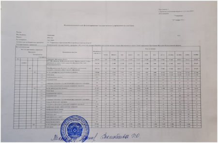 Индивидуальный план финансирования государственного учреждения по платежам