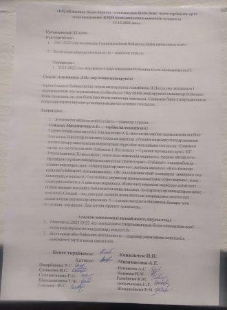 Қамқоршылық кеңесінің хаттамасы