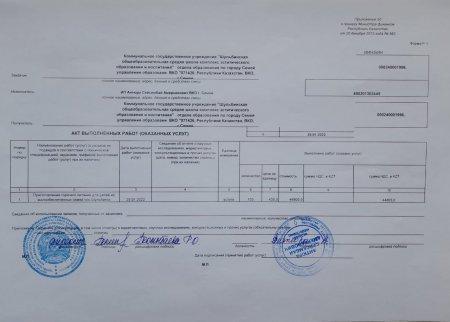 Акт выполненных работ 25.01.2022